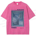 Unisex Yayoi Kusama Geometry Printed Washed Tee