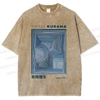 Unisex Yayoi Kusama Geometry Printed Washed Tee