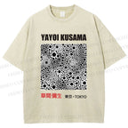 Unisex Yayoi Kusama Polka Dots Printed Washed Tee