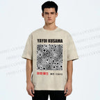 Unisex Yayoi Kusama Polka Dots Printed Washed Tee