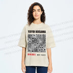 Unisex Yayoi Kusama Polka Dots Printed Washed Tee