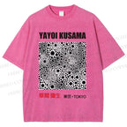Unisex Yayoi Kusama Polka Dots Printed Washed Tee