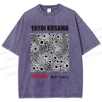 Unisex Yayoi Kusama Polka Dots Printed Washed Tee