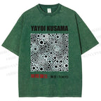 Unisex Yayoi Kusama Polka Dots Printed Washed Tee