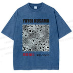 Unisex Yayoi Kusama Polka Dots Printed Washed Tee