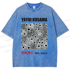 Unisex Yayoi Kusama Polka Dots Printed Washed Tee