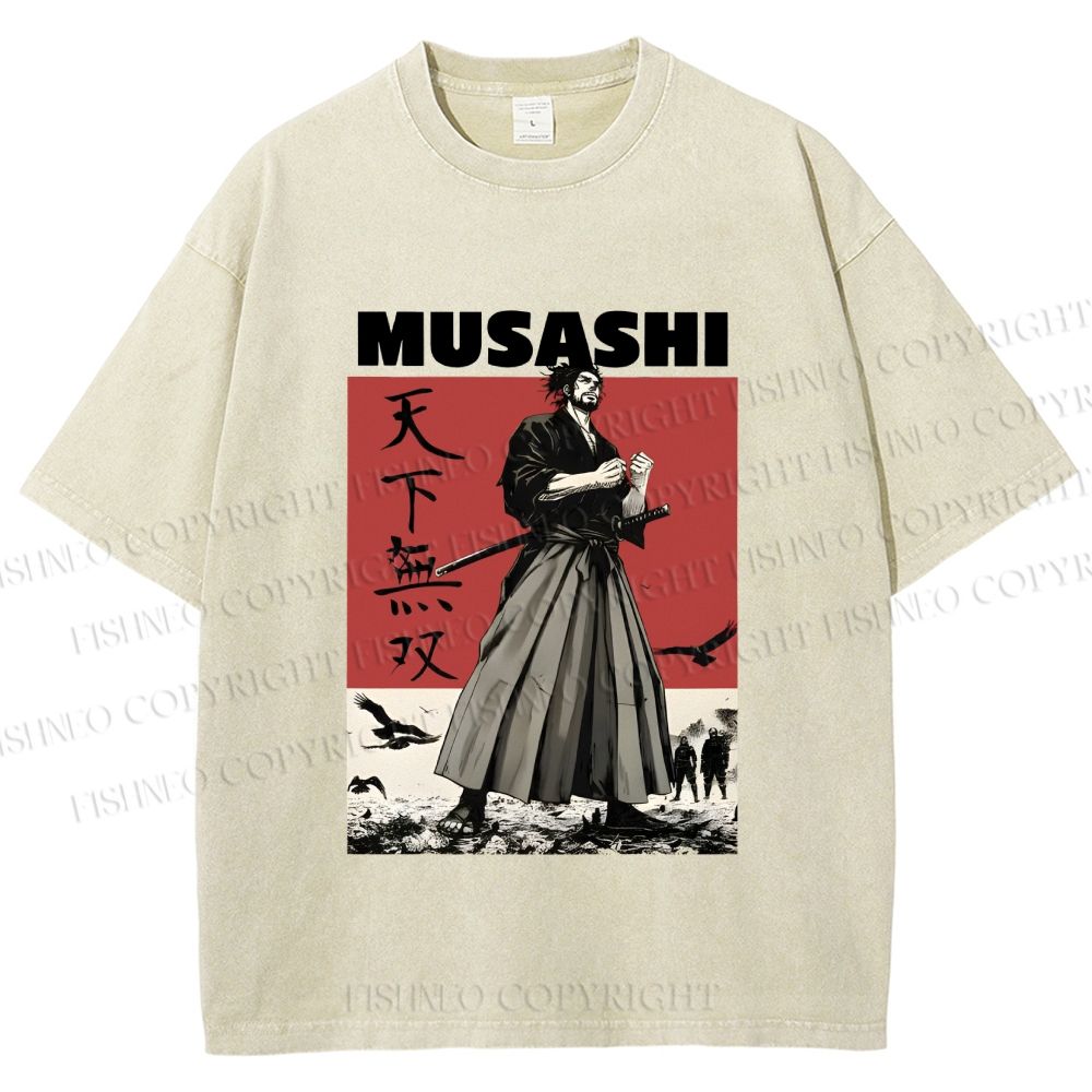 Unisex Vagabond Musashi Invincible Printed Washed Tee