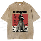 Unisex Vagabond Musashi Invincible Printed Washed Tee