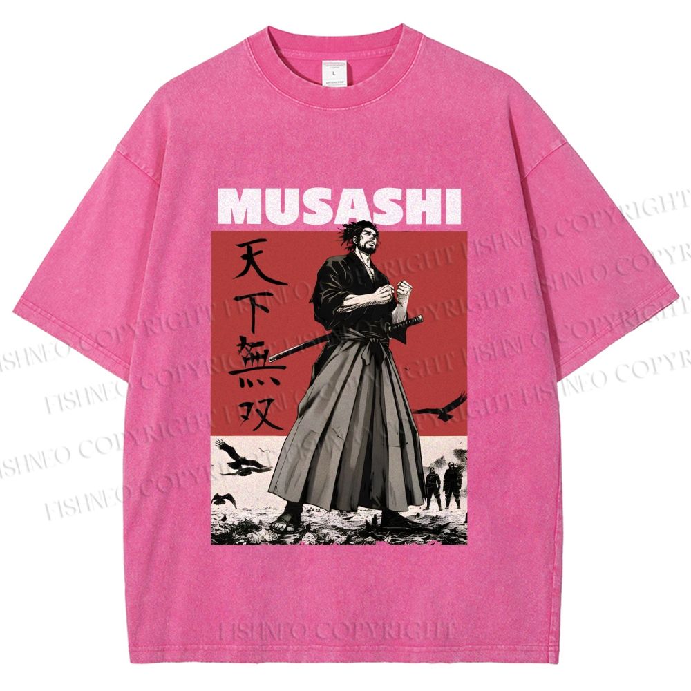 Unisex Vagabond Musashi Invincible Printed Washed Tee