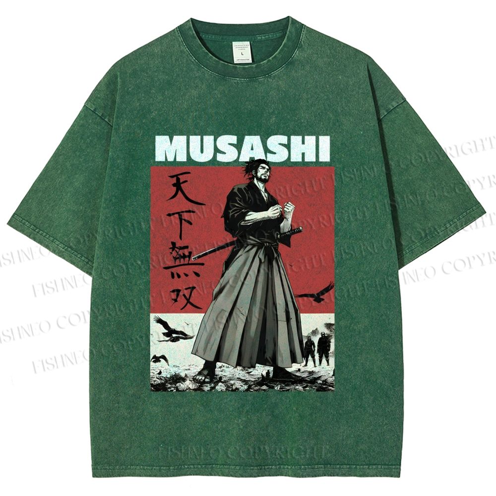 Unisex Vagabond Musashi Invincible Printed Washed Tee