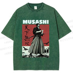 Unisex Vagabond Musashi Invincible Printed Washed Tee