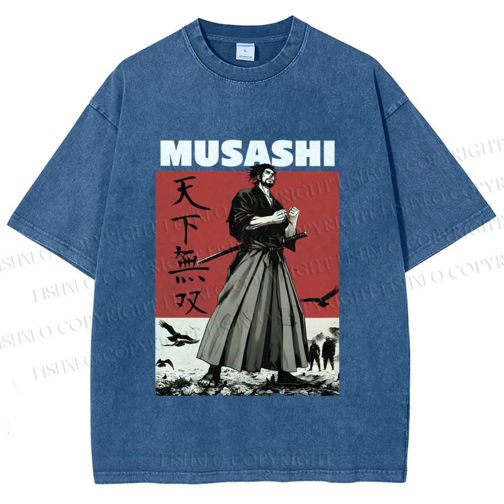 Unisex Vagabond Musashi Invincible Printed Washed Tee