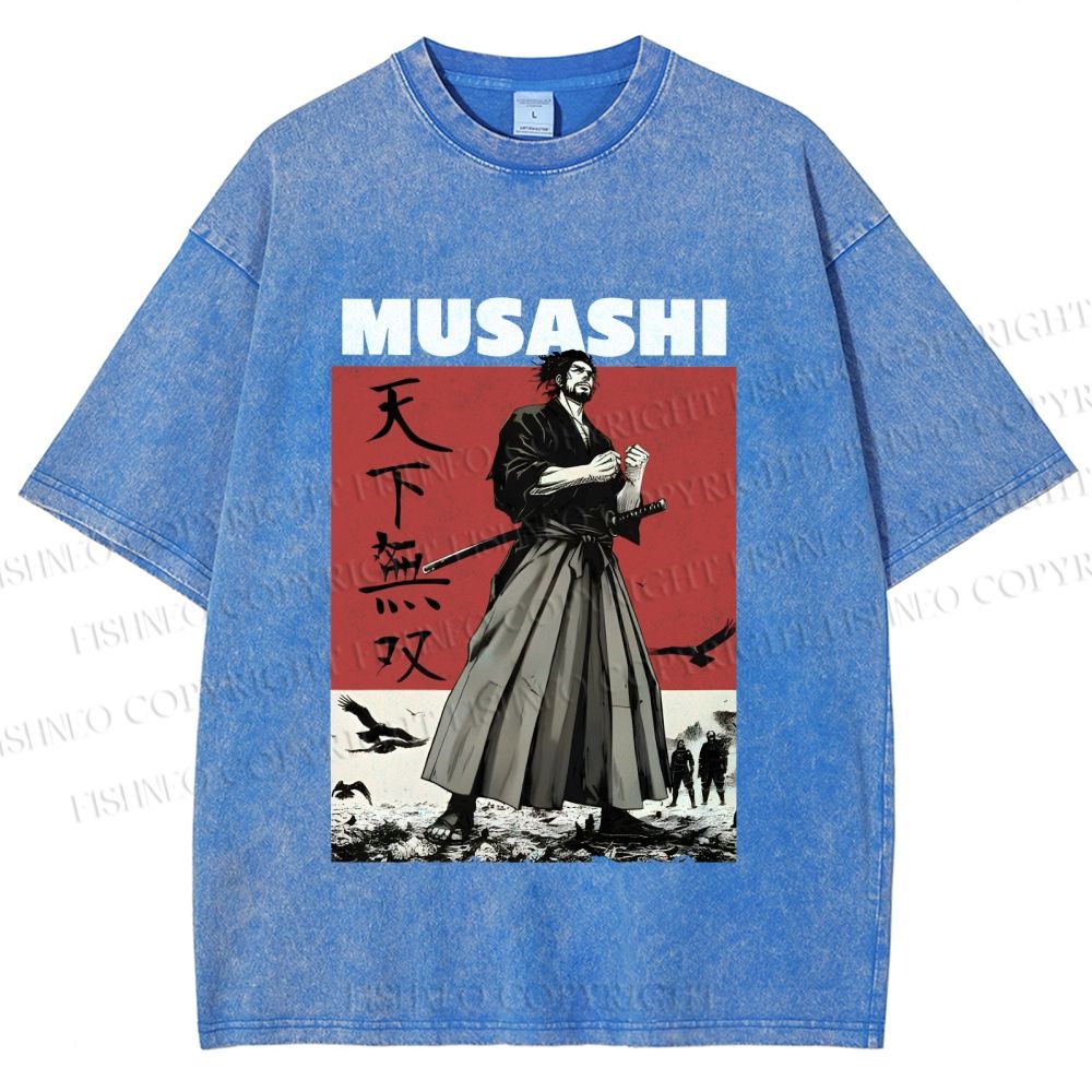 Unisex Vagabond Musashi Invincible Printed Washed Tee