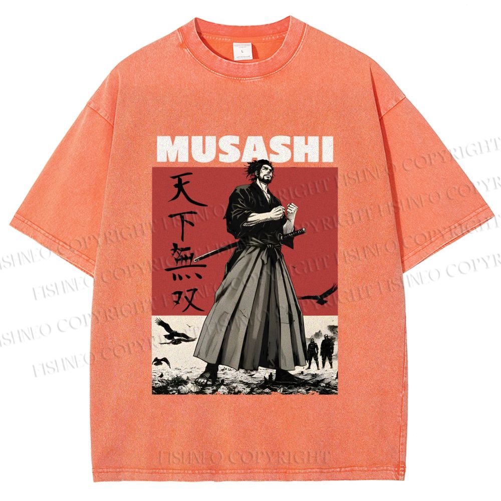 Unisex Vagabond Musashi Invincible Printed Washed Tee