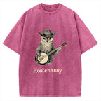 Unisex Hootenanny Vintage Printed Washed Tee