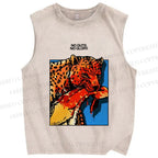 Unisex No Guts No Glory Tiger Printed Washed Tank Top