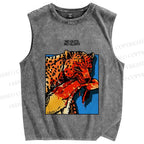 Unisex No Guts No Glory Tiger Printed Washed Tank Top