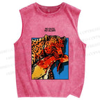 Unisex No Guts No Glory Tiger Printed Washed Tank Top