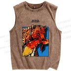 Unisex No Guts No Glory Tiger Printed Washed Tank Top
