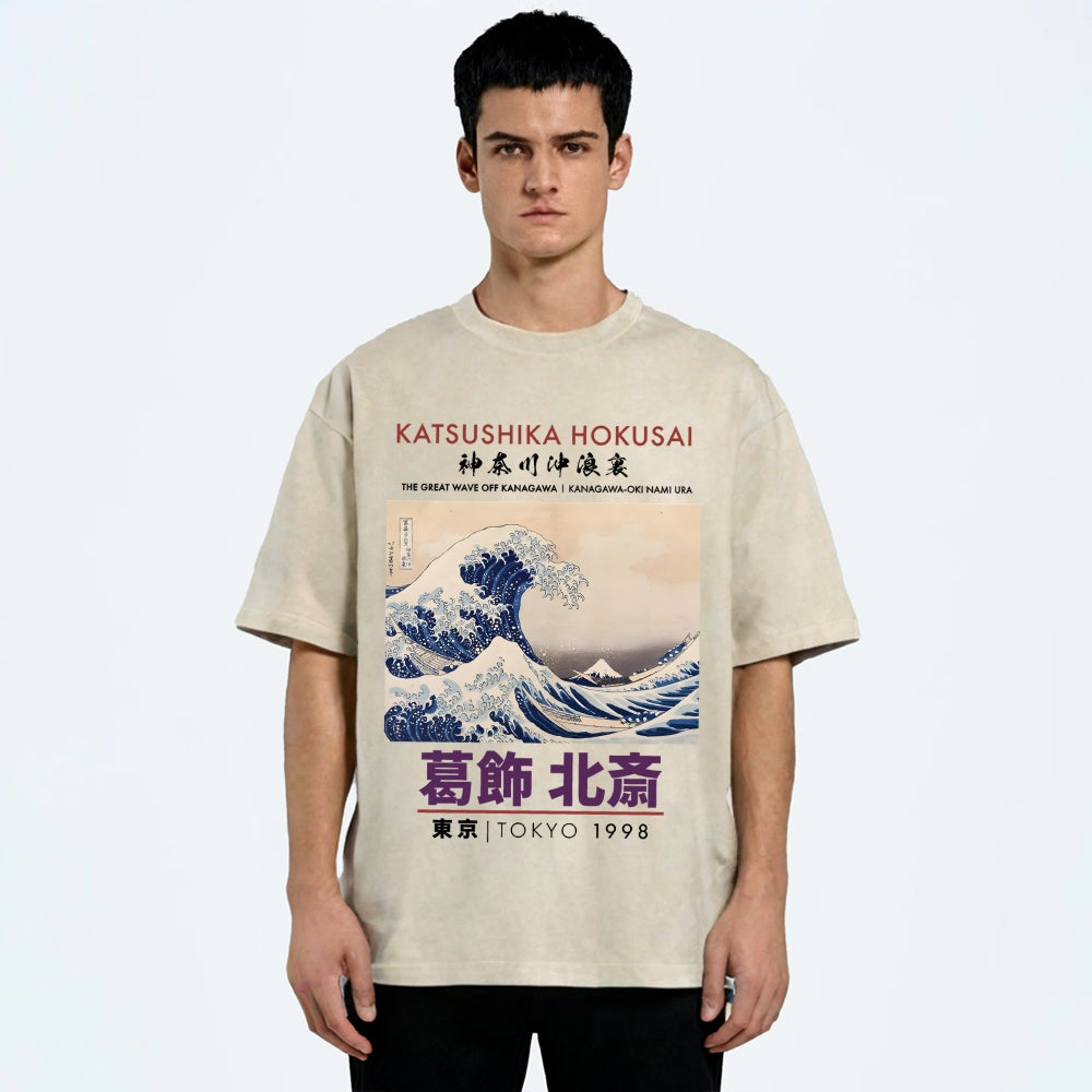 Katsushika Hokusai Japan Washed T-Shirt