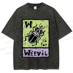 Unisex WEEVIL W is for Weevil Beetle  Printed Washed Tee