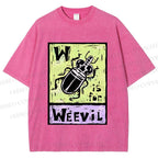 Unisex WEEVIL W is for Weevil Beetle  Printed Washed Tee