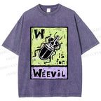 Unisex WEEVIL W is for Weevil Beetle  Printed Washed Tee