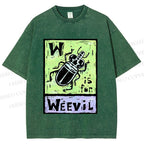 Unisex WEEVIL W is for Weevil Beetle  Printed Washed Tee