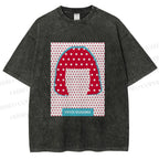 Unisex Yayoi Kusama Polka Dot Portrait Printed Washed Tee