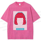 Unisex Yayoi Kusama Polka Dot Portrait Printed Washed Tee