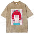Unisex Yayoi Kusama Polka Dot Portrait Printed Washed Tee