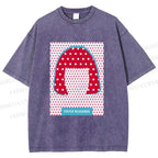 Unisex Yayoi Kusama Polka Dot Portrait Printed Washed Tee