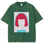 Unisex Yayoi Kusama Polka Dot Portrait Printed Washed Tee
