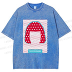 Unisex Yayoi Kusama Polka Dot Portrait Printed Washed Tee