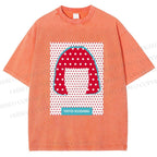 Unisex Yayoi Kusama Polka Dot Portrait Printed Washed Tee