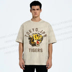 Unisex Tokyo Tiger Printed Washed Tee