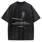 Unisex But Why Penguin Printed Washed Tee