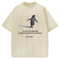 Unisex But Why Penguin Printed Washed Tee