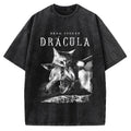 Unisex Cat Dracula Vampire Kitten Vintage Washed T-shirt