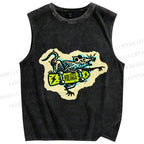 Unisex Silly Rat Skating Printed Washed Tank Top