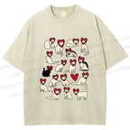 Unisex Cats Printed Washed Tee