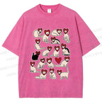 Unisex Cats Printed Washed Tee