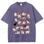 Unisex Cats Printed Washed Tee