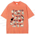 Unisex Cats Printed Washed Tee