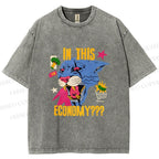 Unisex Blue Panther In This Economy? Printed Washed Tee