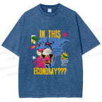 Unisex Blue Panther In This Economy? Printed Washed Tee
