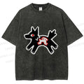 Unisex Rabbit inside Wolf Printed Washed Tee