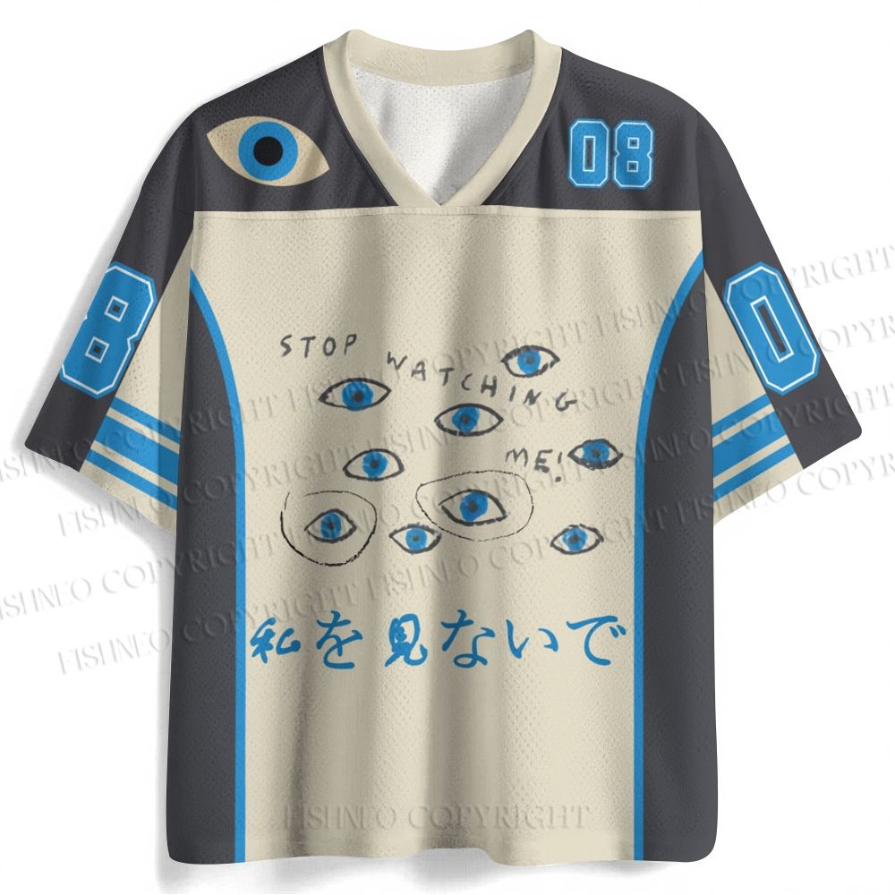 Stop Watching Me Eyes Printed Jersey Shirts