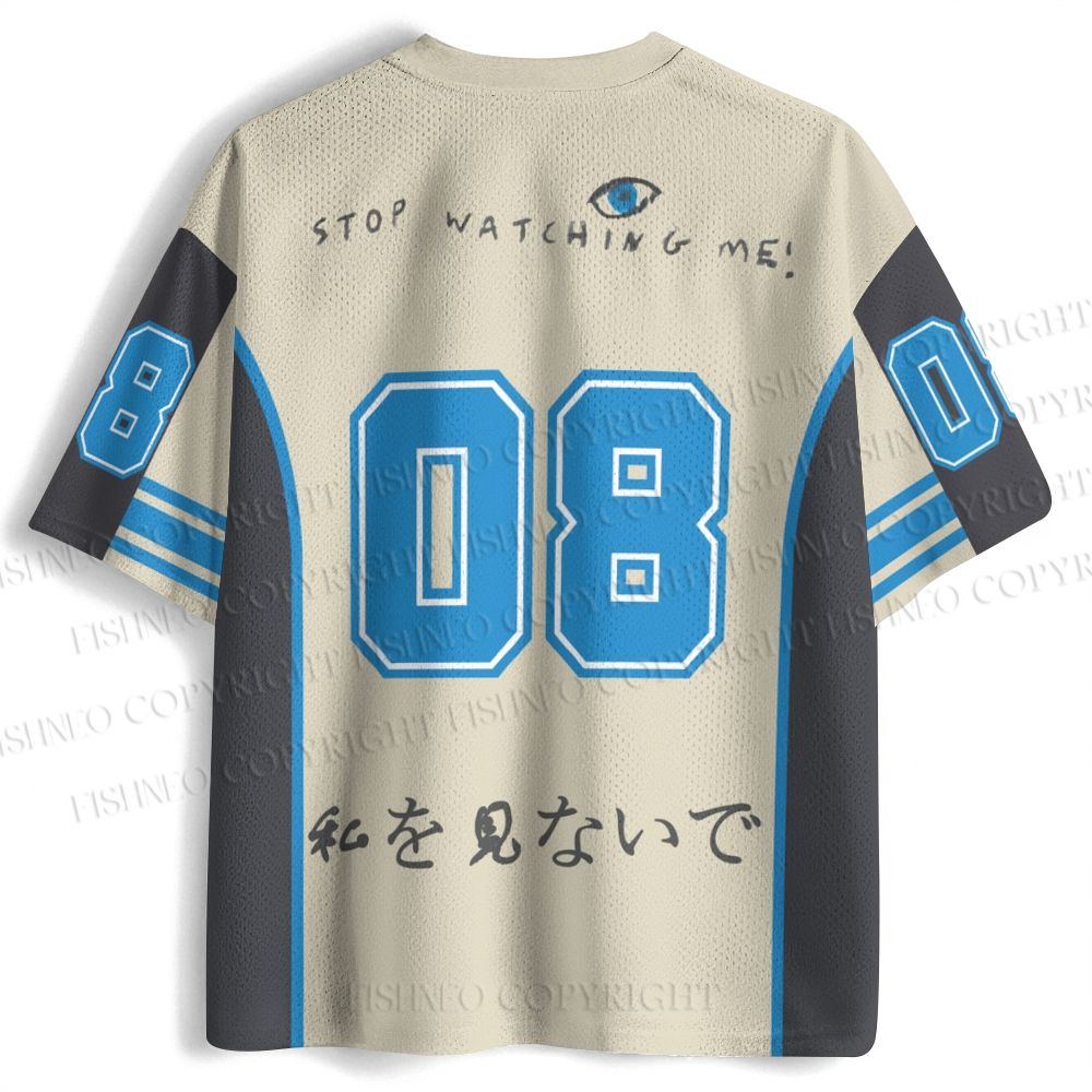 Stop Watching Me Eyes Printed Jersey Shirts