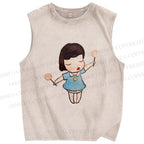 Unisex Yoshitomo Nara Printed Washed Tank Top